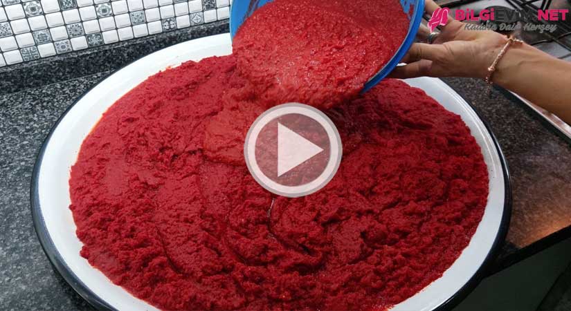 Evde Karışık Biber Domates salçası Yapılışı Videolu Anlatım