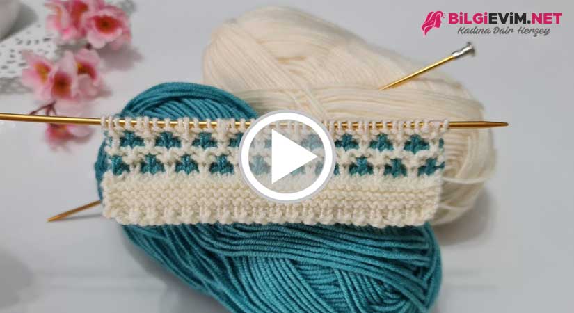 İki Renkli Muhteşem Hırka Modeli Videolu Anlatım