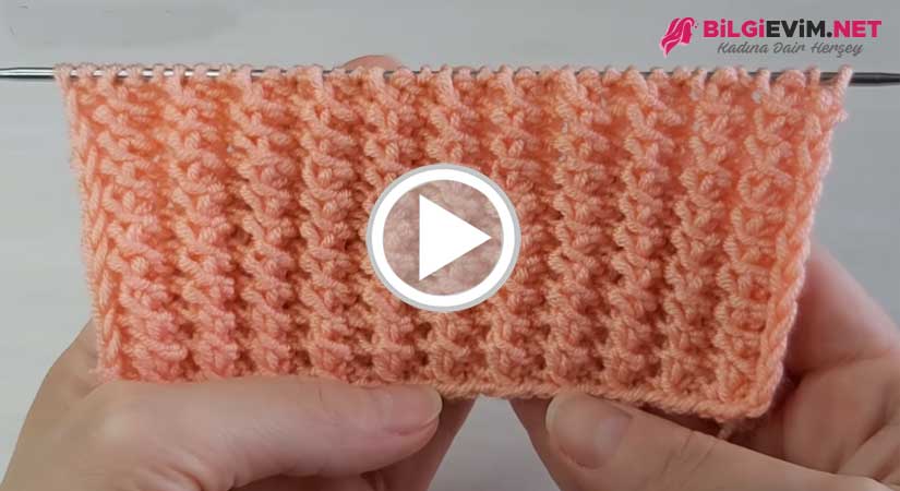Örgüde Zigzaglı Tırtıl Modeli Videolu Anlatım