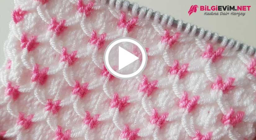 İki Renk Benekli Örgü Modeli Videolu Anlatım