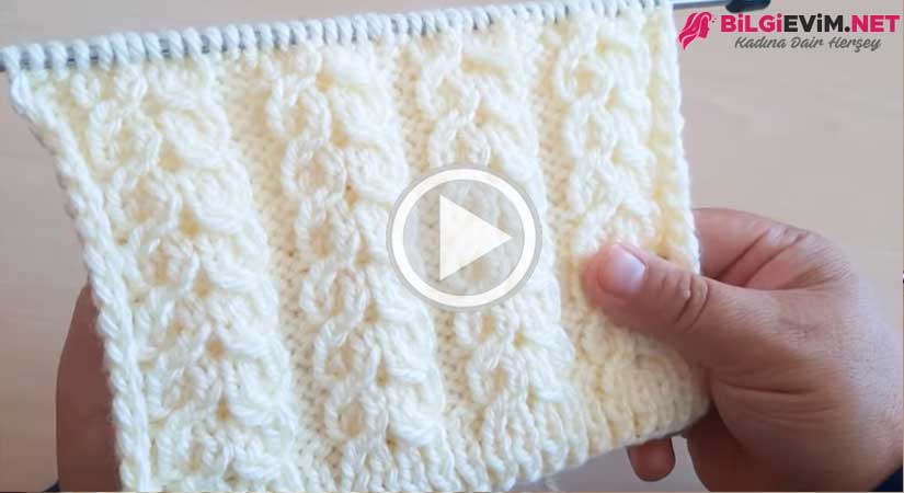 2 Şiş İle Örülen Saç Örgüsü Modeli Muhteşem Yelek  Örgü Videolu Anlatım