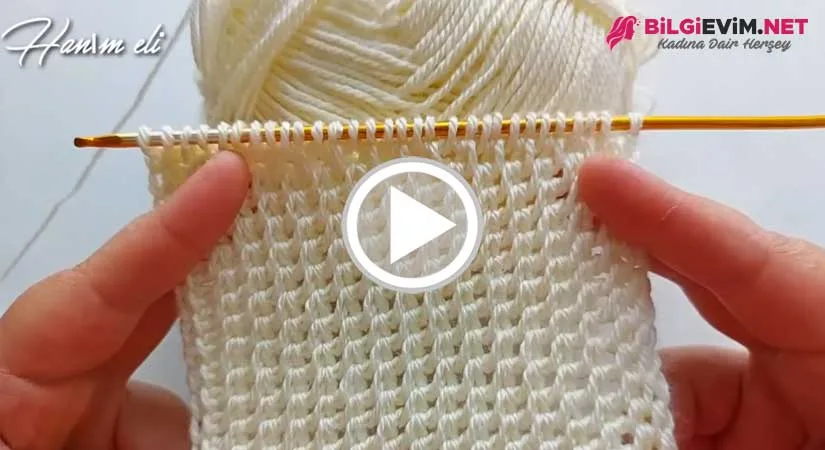 Tek Şiş İle Tunus İşi Örgü Modeli Yapılışı Videolu Anlatım