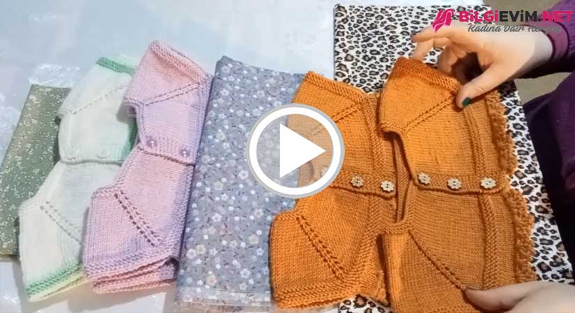 Üstü Örgü Altı Kumaş Elbise Örme Videolu Anlatım