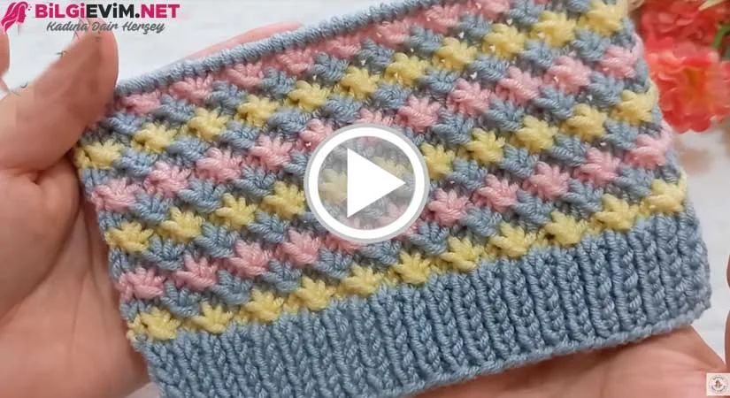 3 Renkli Bebek Örgüsü Modeli Videolu Anlatım