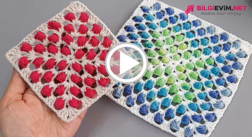 İster Motifli İsterseniz Tek Seferde Öreceğiniz Bebek Battaniye Modeli Videolu Anlatm