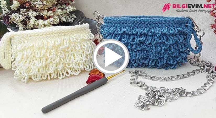 Yapılma Rekoru Kıran Tığ İşi Püsküllü Çanta Videolu Anlatım