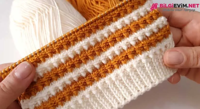 İki Renk Bebek Örgüsü Yapılışı Videolu Anlatım