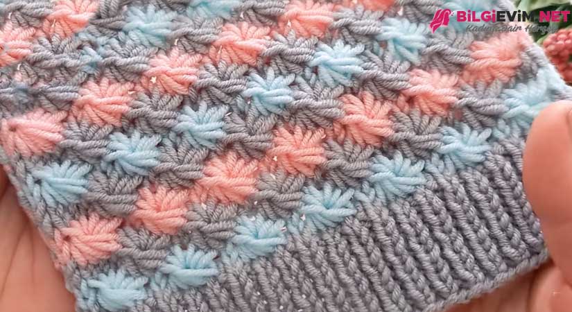 3 Renkli Örgü Modeli Videolu Anlatım