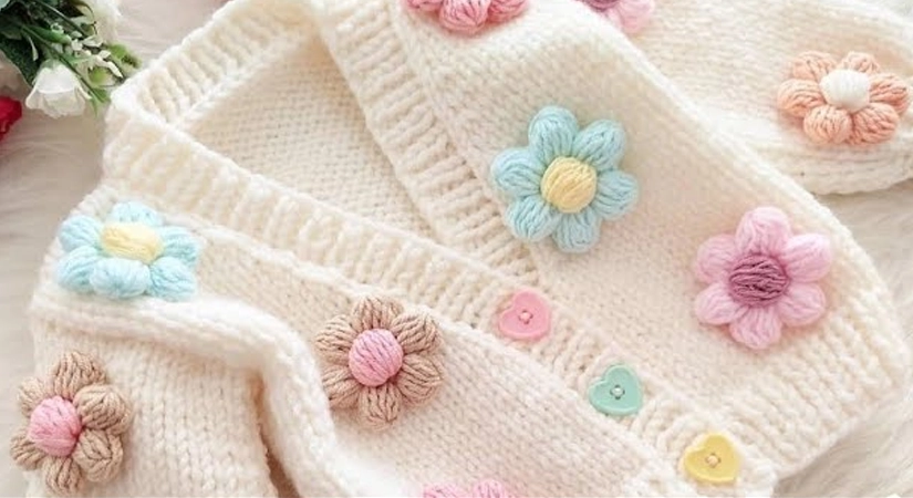 Çiçekli Bebek Hırkası Kaç İlmekle Başlar?