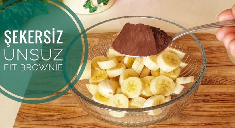 Unsuz Şekersiz Muzlu Browni Tarifi | Diyet Dostu Sağlıklı Tatlı