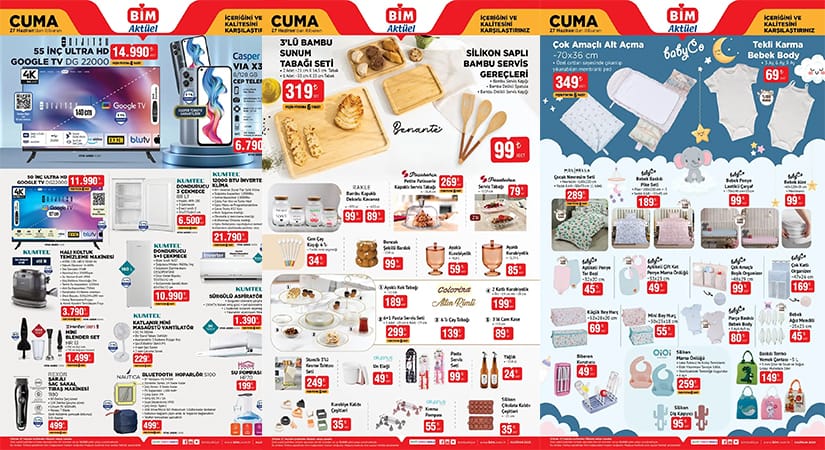 BİM 27 Haziran 2025 Aktüel Ürünler Kataloğu Yayında! Bu Hafta BİM’e Gelecek İndirimli Ürünler Listesi