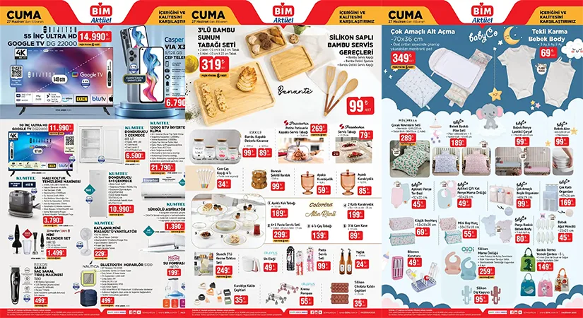 BİM 27 Haziran 2025 Aktüel Ürünler Kataloğu Yayında! Bu Hafta BİM’e Gelecek İndirimli Ürünler Listesi