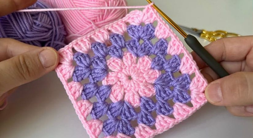 Tığ İşi Kolay Kare Motif Yapımı | Adım Adım Anlatım